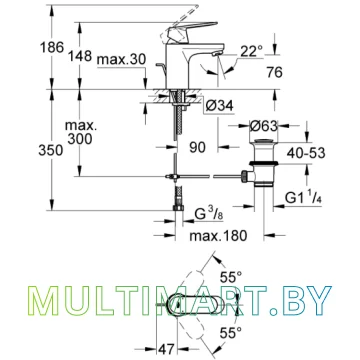 Смеситель Grohe Eurosmart Cosmopolitan (32825000) картинка 2